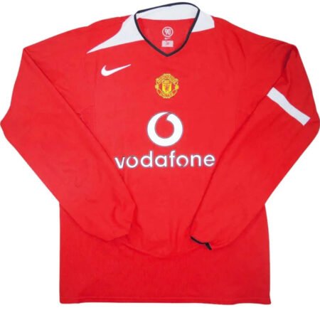 Camisa Retrô Manga Longa Man United 2004/06 Vermelha