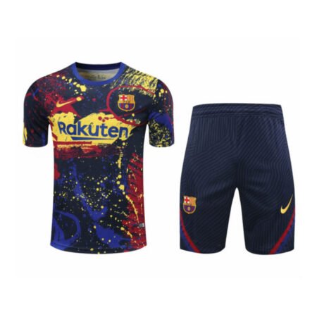 Kit Camisa + Short Treino Barcelona Grafite 20/21