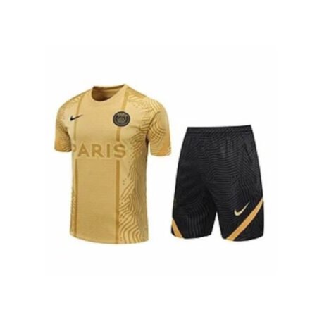 Kit Camisa + Short Treino PSG Dourado 20/21