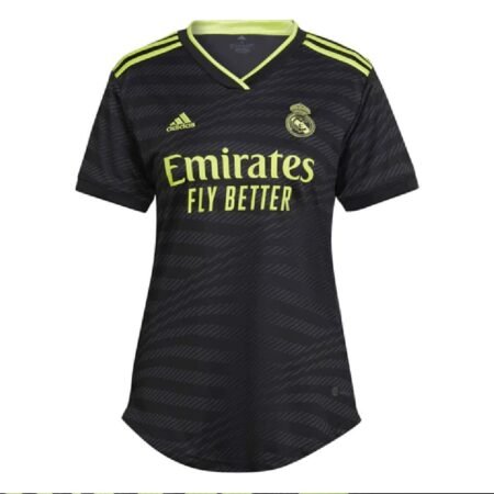 Camisa Real Madrid Preta com Verde 2022/23 Feminina