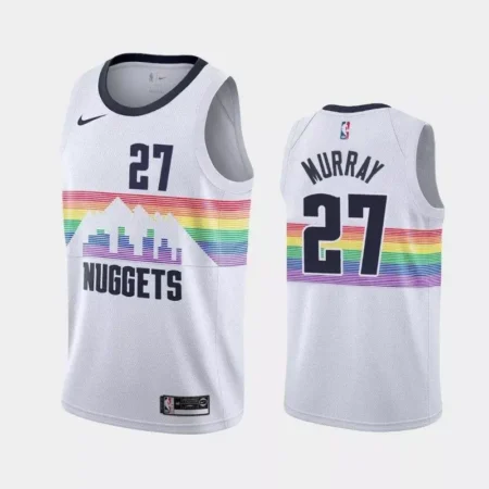 Regata NBA Denver Nuggets Jokic 15 Branca