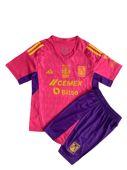 Kit Infantil Tigres Goleiro Rosa 2023/24 Unissex