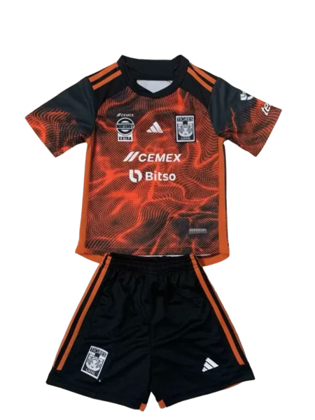 Kit Infantil Tigres UNL III Preta/Laranja 2023/24 Unissex