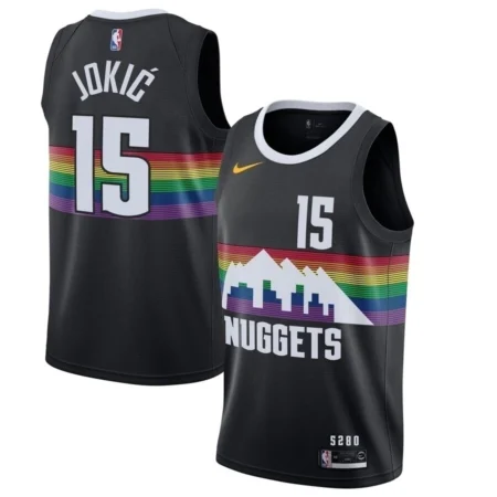 Regata NBA Denver Nuggets Preta Jokic #15