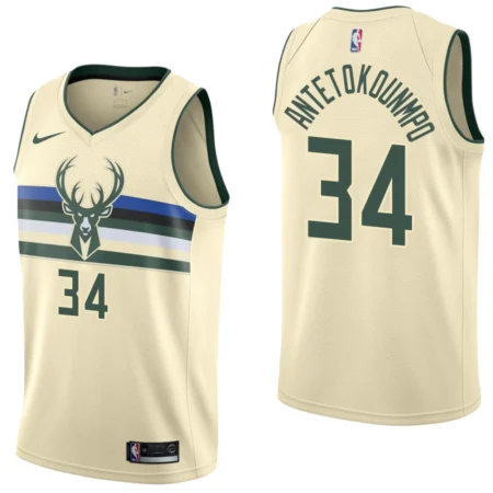 Regata NBA Milwaukee Bucks Bege - Antetokounmpo #34