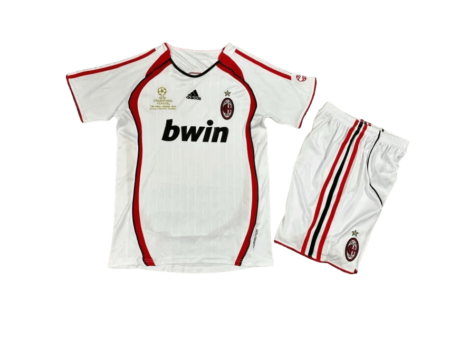 Kit Infantil Milan Branca Away Final UCL 2006/2007 Unissex