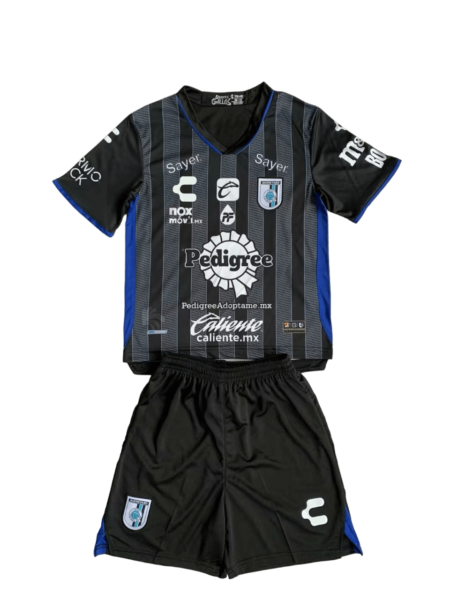 Kit Infantil Querétaro Fútbol 2023/24 I Preta Home Unissex