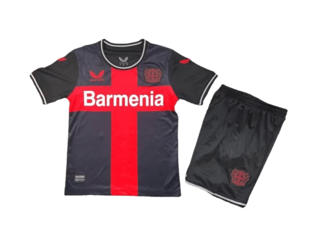 Kit Infantil Bayer Leverkusen Preta 1 2023/24 Unissex