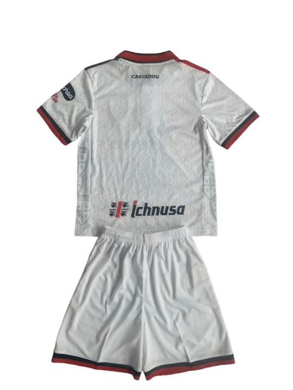 Kit Infantil Cagliari Branca Away II 2024/25 Unissex