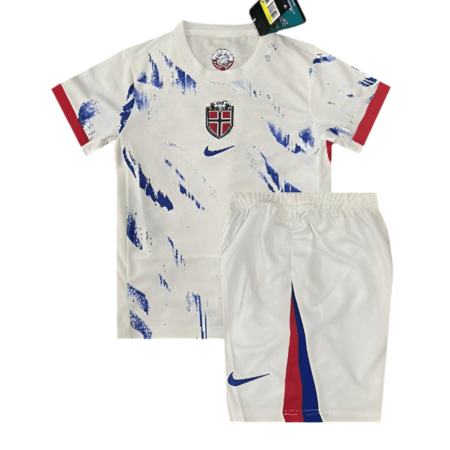 Kit Infantil Noruega Branca II Away 2024/25 Unissex