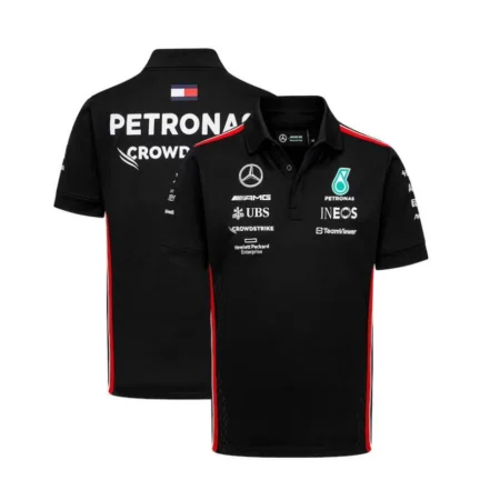 Camiseta Polo Mercedes AMG Petronas F1 2023 Preta Team Driver