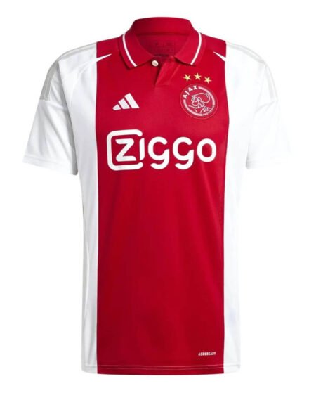 Camisa Ajax Titular I Home Vermelha/Branca 2024/25 Masculina