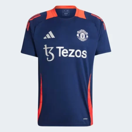 Camisa Manchester United Azul Escuro Pré-jogo 2024/25 Masculina