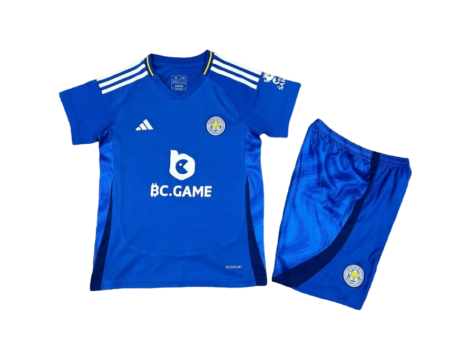 Kit Infantil Titular Leicester City Azul I 2024/25 Unissex