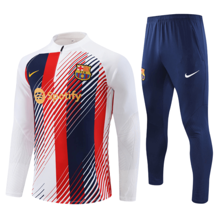 Conjunto Barcelona Treino Jaqueta/Calça Branca 2023/24