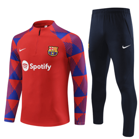 Conjunto Barcelona Treino Jaqueta/Calça Vermelha 2023/24