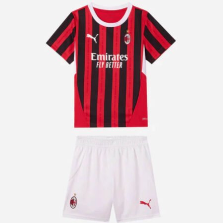 Kit Infantil Ac Milan Vermelha Home I 2024/25 Unissex