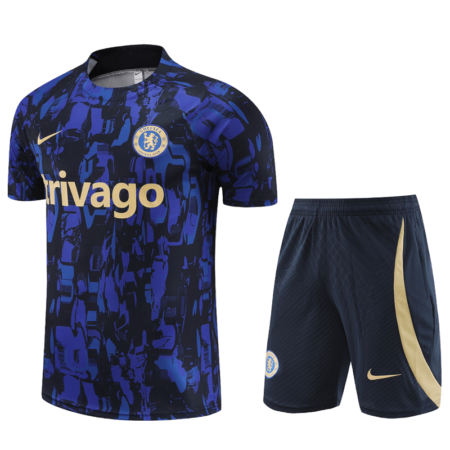 Conjunto Chelsea Treino Camisa/Short Azul Escura 2023/24