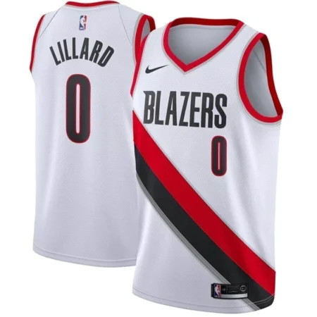 Regata NBA Portland Trail Blazers Branca Lillard #0