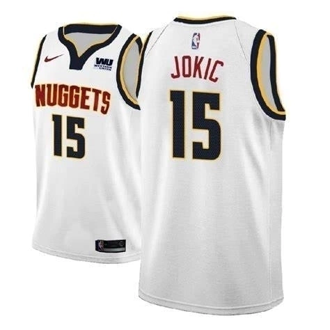 Regata NBA Denver Nuggets Branca Jokic #15