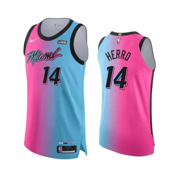 Regata NBA AUTHENTIC Miami Heat Rosa/Roxo Preta Herro #14