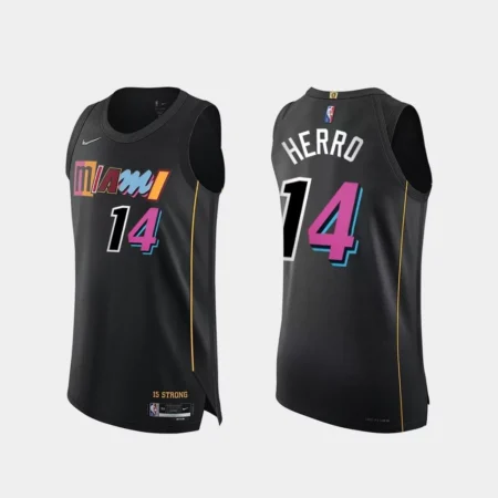 Regata NBA Icon Authentic 75 Aniversário Heat Preta 2021/22 Herro #14