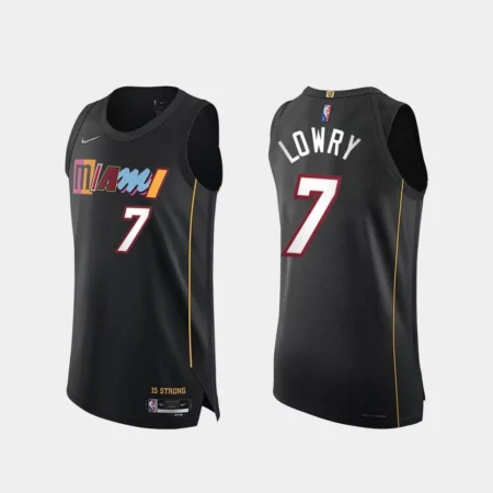 Regata NBA Icon Authentic 75 Aniversário Heat Preta 2021/22 Lowry #7