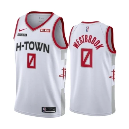 Regata NBA Swingman Houston Rockets Branca H-TOWN Westbrook #0