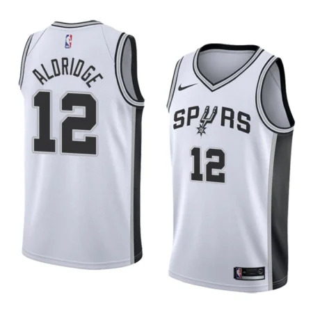 Regata NBA  Swingman San Antonio Spurs Branca/Cinza Aldridge #12