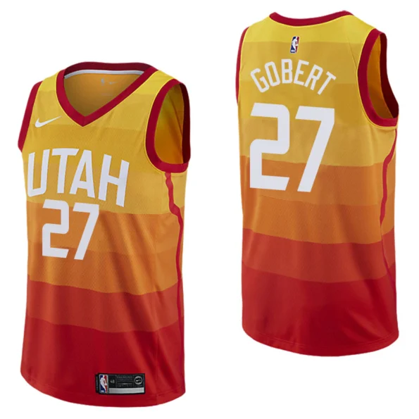 Regata NBA  Swingman Utah Jazz Laranja/Amarela 18-19 Gobert #27