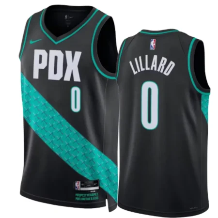 Regata NBA Swingman City Portland Trail Blazers Preta 22-23 Lillard #0