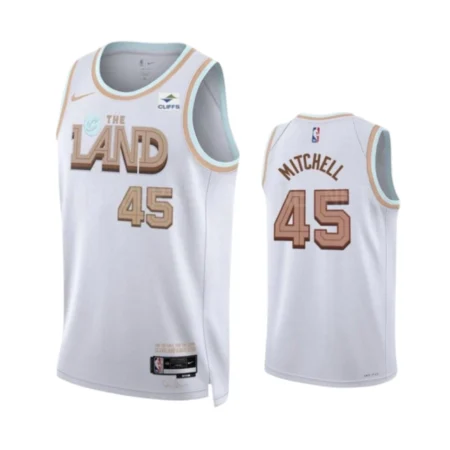 Regata NBA Swingman Cleveland Cavaliers Branca 22-23 Mitchell #45