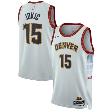 Regata NBA Swingman Denver Nuggets Branca 22-23 Jokic #15