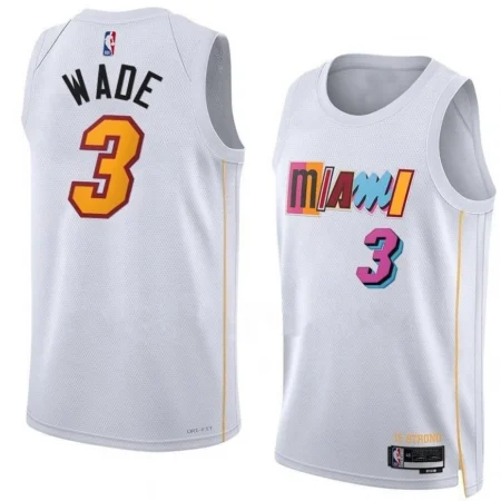 Regata NBA Swingman Miami Heat Branca Fastbreak 22-23 Wade #3