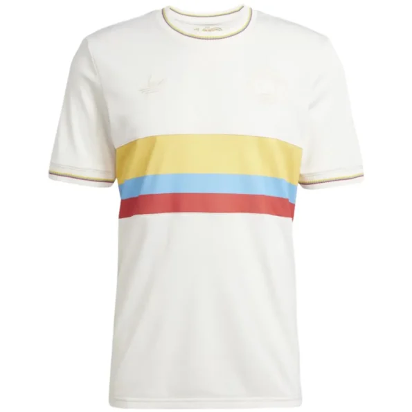 Camisa da Colômbia Branca 100 Anos Retrô 2024/25 Masculina