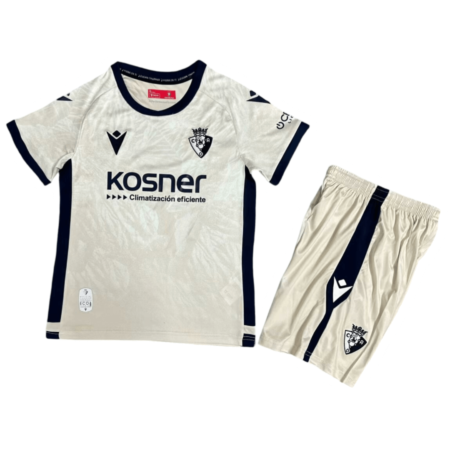 Kit Infantil Osasuna Bege/Branca Away II 2024/25 Unissex