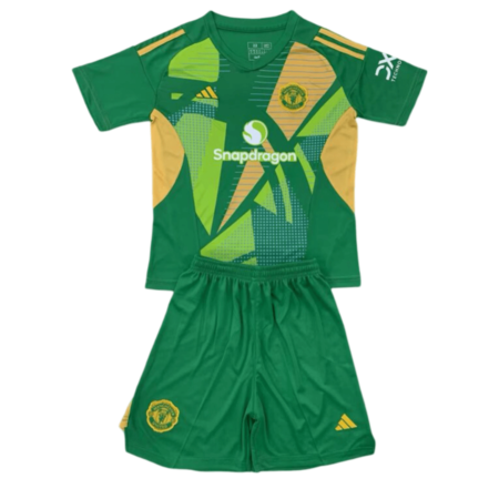 Kit Infantil Manchester United Verde Goleiro 2024/25 Unissex