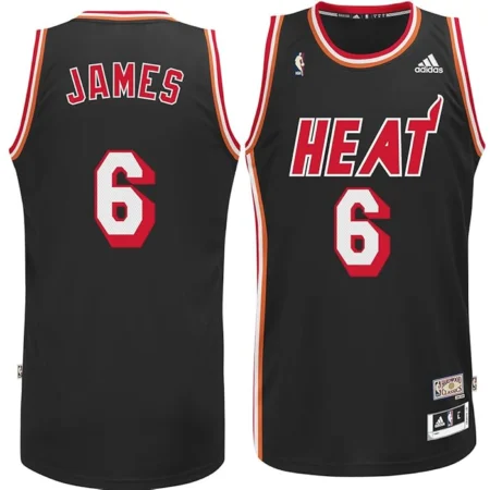 Regata NBA Adidas Miami Heat Preta 2013 LeBron James #6