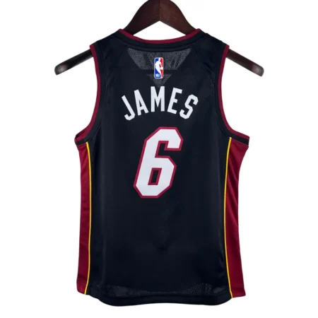 Regata NBA Icon Swingman Miami Heat Preta James #6