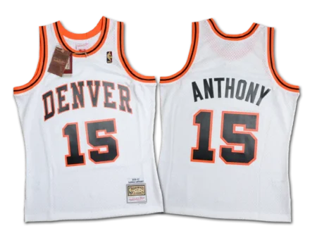 Regata NBA Mitchell & Ness Denver Nuggets Branca 2006-07 Anthony #15