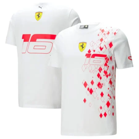 Camisa Scuderia Ferrari Lecrerc #16 Branca F1 2023