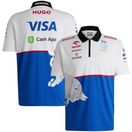 Camisa Visa Cash App Hugo RB Team Azul/Branca Polo 2024 Masculina