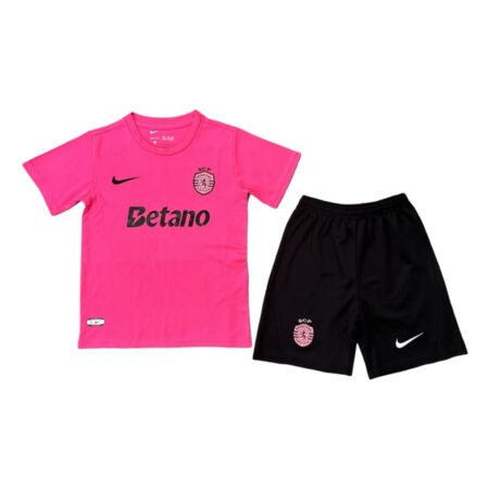 Kit Infantil Sporting CP Rosa Outubro 2024/25 Unissex