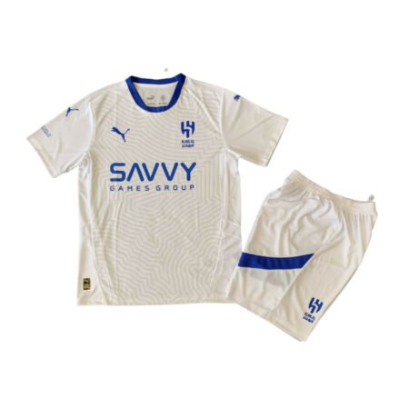 Kit Infantil Al-Hilal Branca Away 2024/25  Unissex