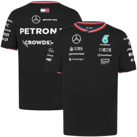 Camisa Infantil Mercedes AMG Petronas Team Driver F1 2024 Preta