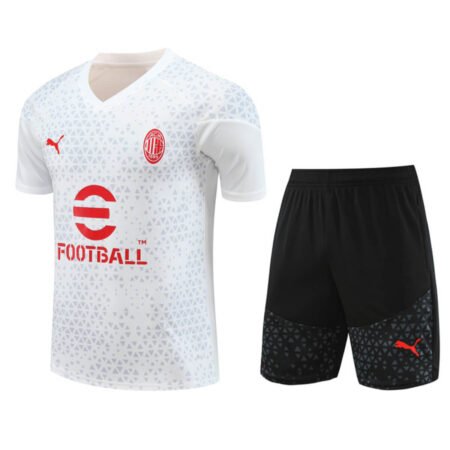 Conjunto Ac Milan Treino Camisa e Short Branca 2023/24