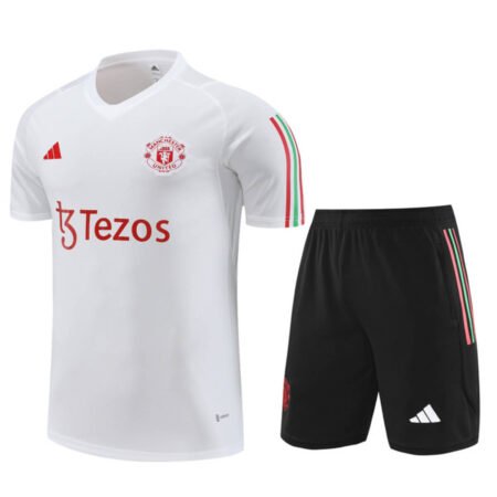 Conjunto Manchester United Treino Camisa e Short Branco 2023/24