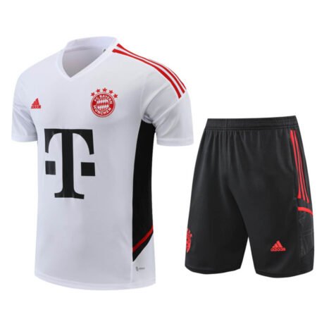 Conjunto Bayern de Munique Treino Camisa e Short Branca 2022/23