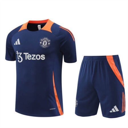 Conjunto Manchester United Treino Camisa e Short Azul 2024/25