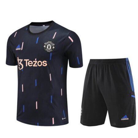 Conjunto Manchester United Treino Camisa e Short Azul 2022/23